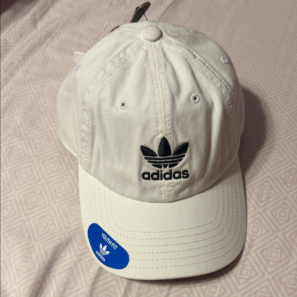 Adidas Classic White Cap with Black Trefoil